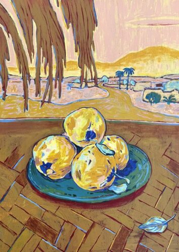 Yellow Quinces in Bowl, 2025