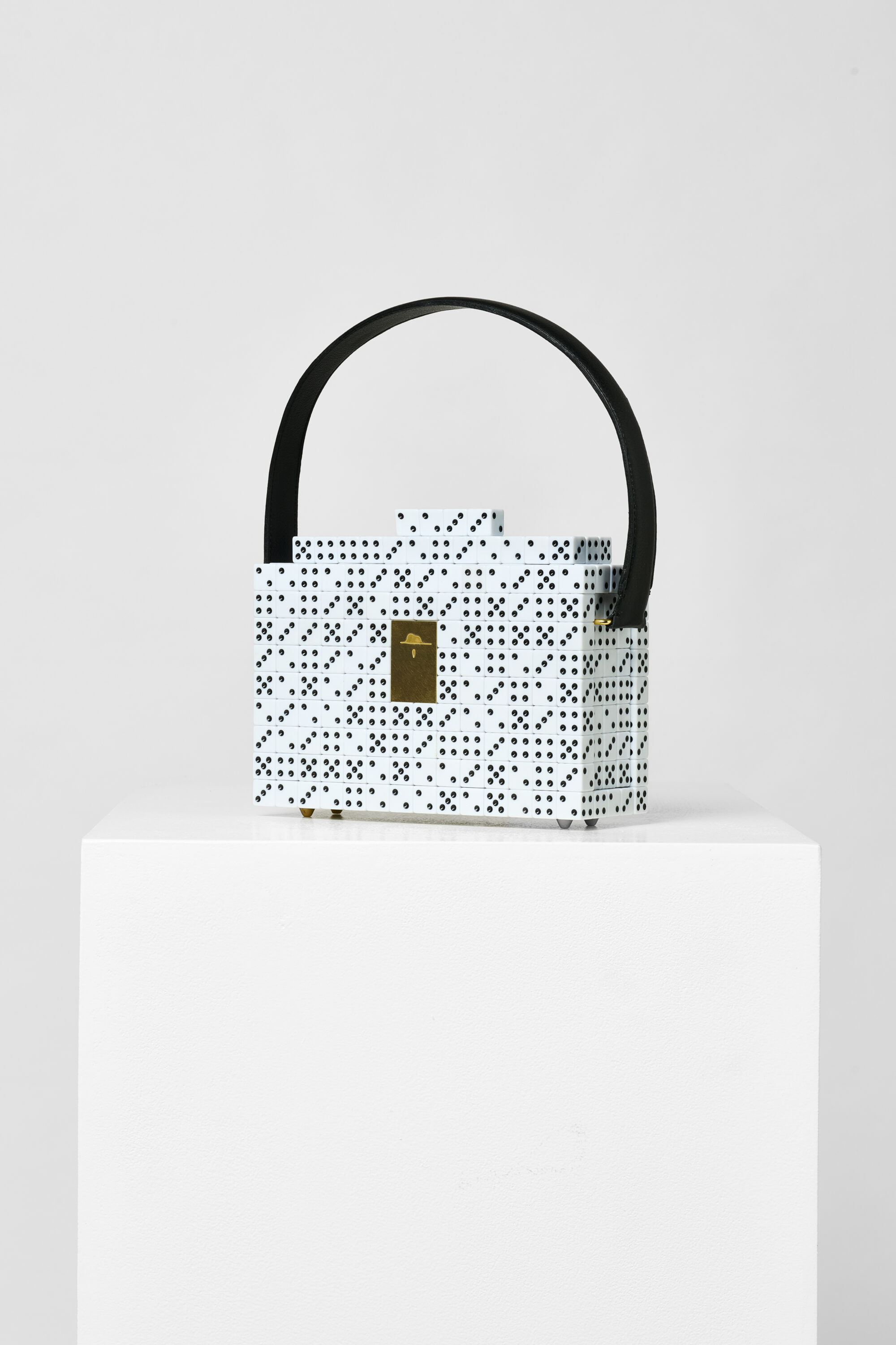 Lucky Dice - Bag white with black dots