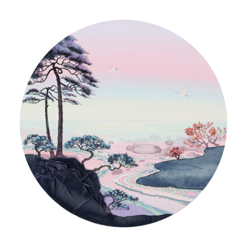 Madder-Red Misty Ridges