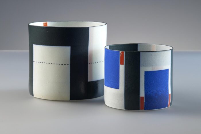 Wafer-thin, porcelain cylinder shapes