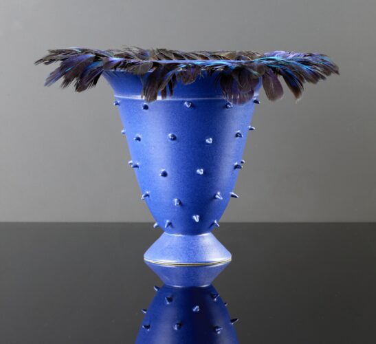 Ceramic blue vase shape